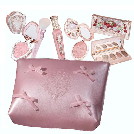 Flowerknows Makeup Set Gift Kit Shimmer Full Box Blush Long Lasting Velvet Lip Cream with Bag Kit De Maquiagem