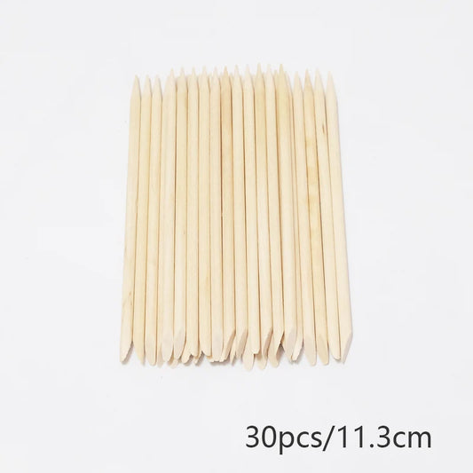 Nail Cuticle Pusher Orange Wood Sticks Nail Manicures Remover Wooden Design Nail Gel Polish Drawing Stick for Nail Art