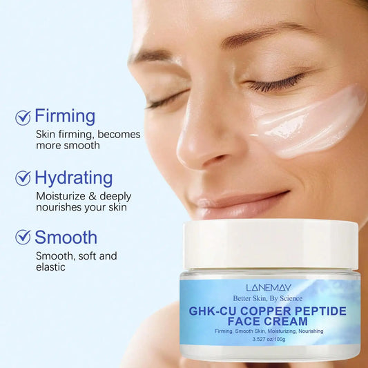 GHK-Cu Copper Peptide Cream | Intense Moisture & 72H Hydration Lock | Firms, Smooths & Strengthens Skin Barrier, Reveals Plumper