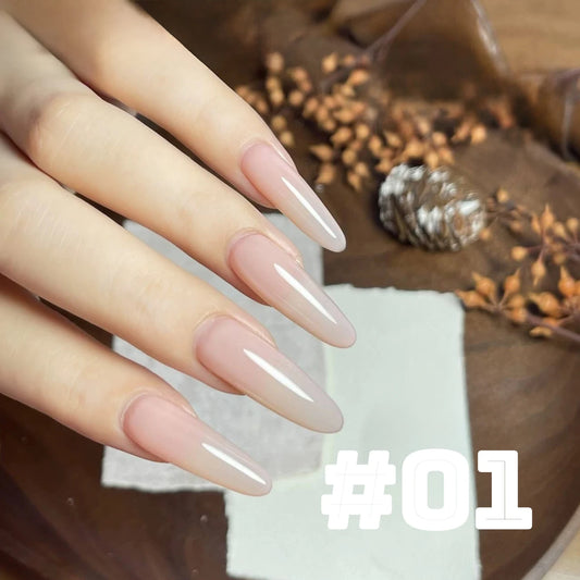 MIANEL 12ML Japanese Style Fairy Gel Nail Polish White Pink Nude Color Ice Clear Nail Polish Pink Nails Summer Nails 1-24pcs