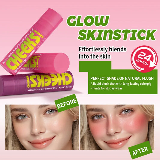 Page Vine Blush Liquid Rouge Matte Lips Cheeks Natural Highlighter Lip Gloss Blusher Nourishing Antler-shaped Brush Head Makeup