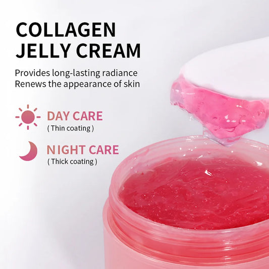 Collagen Jelly Cream with Niacinamide Moisturizing Tender Skin Care Shrinks Pores Brightens Face Korean with Spoon 100g