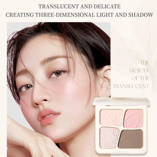 Contour Highlighter Palette, Long-Lasting And Durable, No Clumping, Easy To Mix, Natural And Soft Contours, Facial Shaping