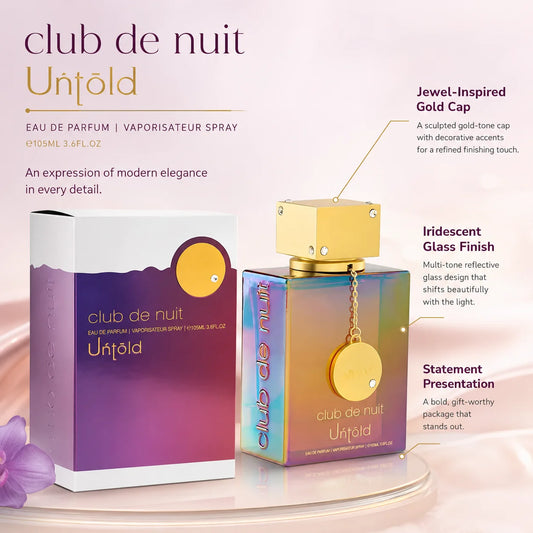 Club De Nuit Untold Eau De Parfum 105ml Luxury Men & Women Fragrance Long Lasting Sweet Warm Oriental Scent with Gift Box