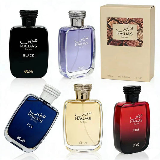 Rasasi Hawas Fire Men's EDP 100ml Masculine Aquatic Aromatic Fragrance Long Lasting Fresh Arabian Cologne For Daily Dating Party