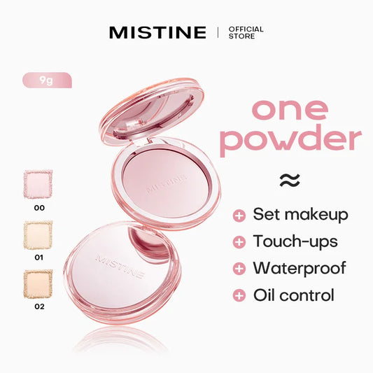 Mistine Shine Control Pressed Powder with Brightening Effect Setting Powder Makeup for All Skin Types 9g