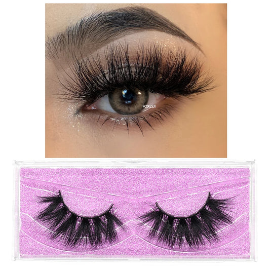 FOXESJI Makeup Eyelashes 3D Mink Lashes Natural Long Lasting Wispy Soft Eyelash Extension Fluffy Eye Lashes Mink False Eyelashes