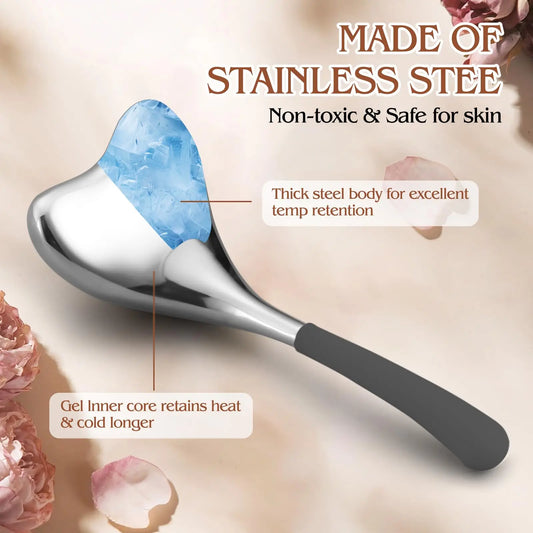 2in-1Gua Sha Cryo Sticks,Facial Skin Care Tools for Women Face and Eyes Massage,Unbreakable Stainless Steel Esthetician Supplies