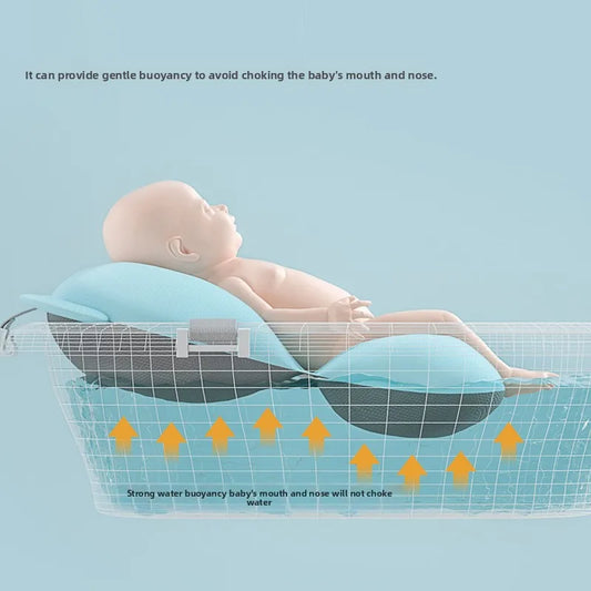 Baby Shower Lying Down Stand Newborn Baby Bath Net Bathtub Sponge Suspended Bath Pad Universal Mesh Bag Does Not Include Basin