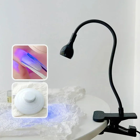 UV LED Lamp Nail Dryer Desktop Gel Polish Curing Adhesive Quick 5W Nail Drying Lamp with Adjustable Head Foot Pedal Switch