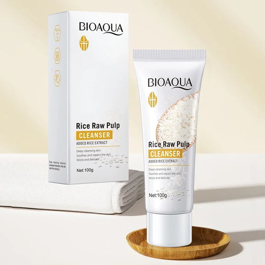 BIOAOUA Rice Cleanser Raw Pulp Oil Control Moisturizing Deep Cleaning Care Skin 100g