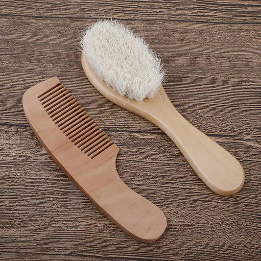 1Pc Newborn Baby Wool Brush Baby Wooden Comb Newborn Hair Brush Infant Head Massager Portable Baby Comb Hair Bath Brush Comb