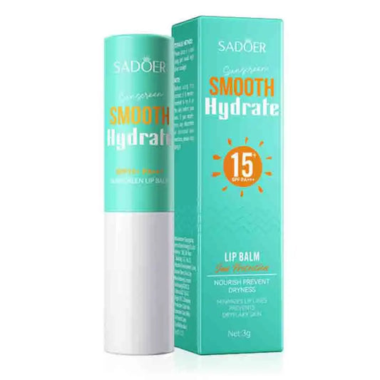 SADOER Spf 15+ Lip Sunscreen Solar Blocker Lip Balm Moisturizing Fade Lip Lines Nourishing Hydrating Lipstick For Lips Skin Care