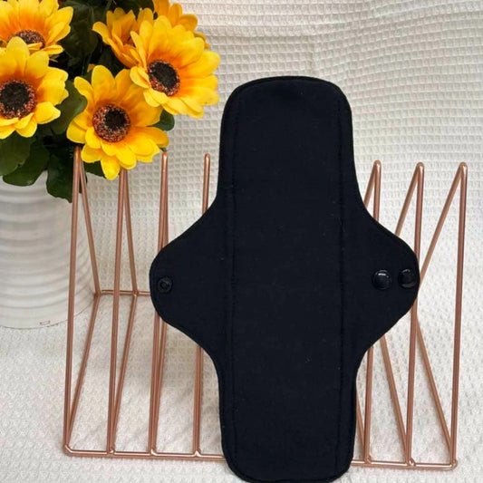 3Pcs Black Pure Cotton Reusable Menstrual Pads Reusable Sanitary Waterproof  Cloth Pads For Heavy Flow Large Sanitary Pads Set