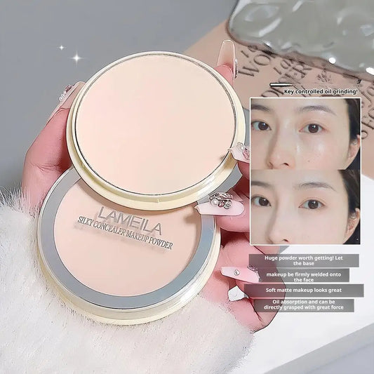 1PC Large Pressed Setting Powder Soft Focus Long Lasting Oil Control Waterproof Sweatproof Blur Pores Full Coverage Smudge Proof