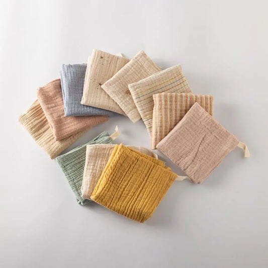 Baby Muslin Washcloths Saliva Towel Wash Cloth Set for Baby Face Body 5 Pack Soft Multi-Colors Baby Burping Cloth Newborn Sets