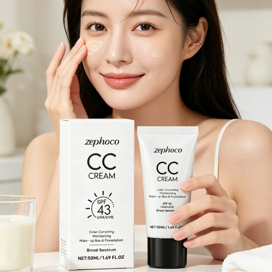 Zephoco CC Cream Cover Blemishes Deep Moisturizing Long Lasting Makeup Even Skin Tone Tinted Moisturizer Color Correcting Cream