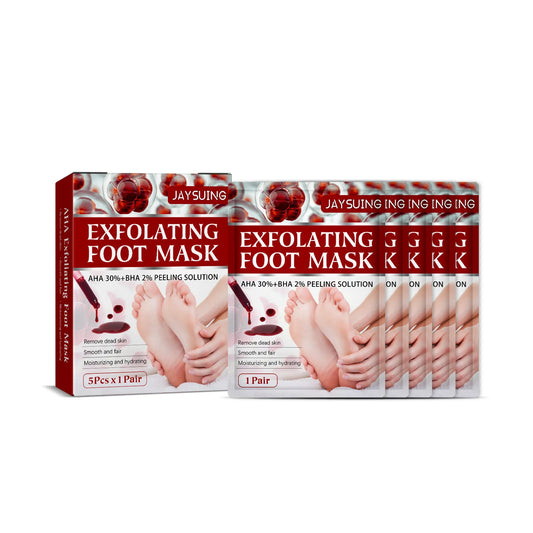 Exfoliating Feet Mask Sock Exfoliation Scrub for Feet Mask Remove Dead Skin Moisturizing Pedicure Anti Crack Foot Patch Spa 5PCS