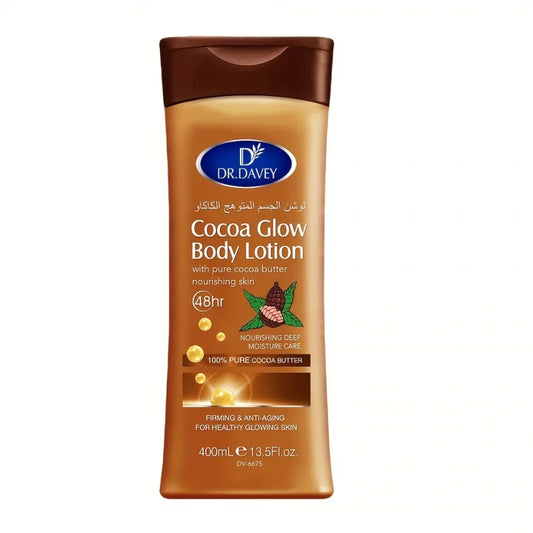 DR.DAVEY 13.53Ounce Cocoa Butter Body Lotion - Unisex Food Flavor No Alcohol Nourishing Moisturizing Cream for All Skin Types