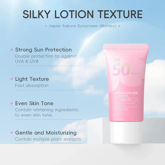 Long Lasting Makeup Primer Sunscreen SPF 50 UV Protection Lightweight Moisturizing Base Cream Sakura 50g