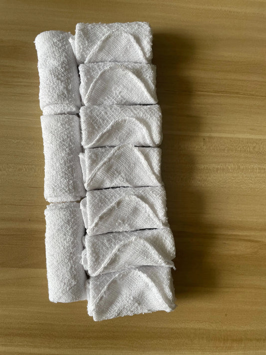 10pcs Pure Cotton Children's Square Towel 20x20cm White Small Household Wipes for Kindergarten And Home