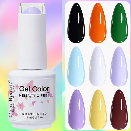 Clou Beaute 15ml Nail Gel Polish Vernis Semi Permanent UV Soak off Varnish Tpo Free Nail Polish Nail Art Gel Lacquer