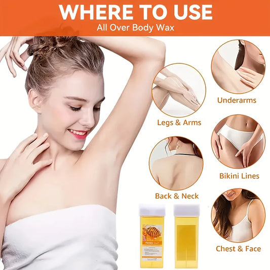 100g Roll On Wax Hair Removal Wax Cartridge Depilatory Wax Roller For Sensitive Skin Waxing Cartridge Refill Home Self Waxing