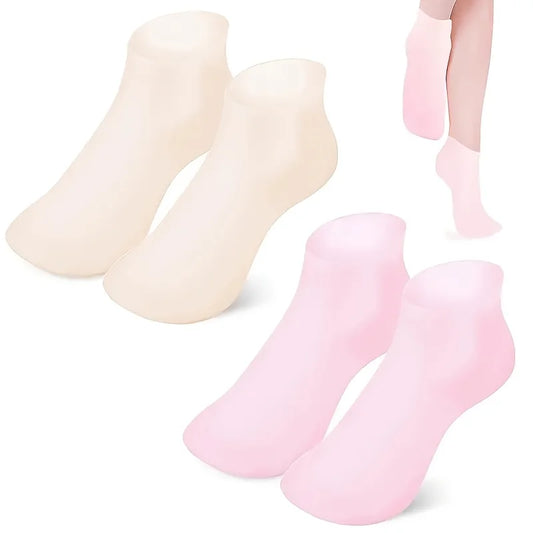 1 Pairs of Silicone Gel Moisturizing Foot Socks for Cracked Feet - Soothing Massage Softening Foot Skin Care with Moisturizer