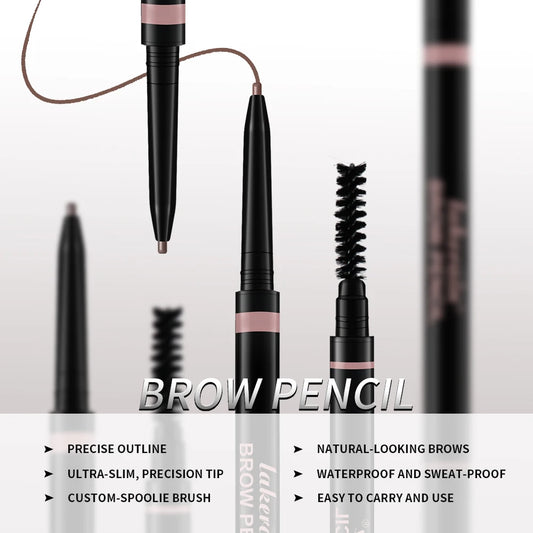 3Colors Double-headed Eyebrow Pencil Automatic Rotation Ultra-fine Eyebrow Pencil Waterproof Makeup Free Eye Cosmetics For Women