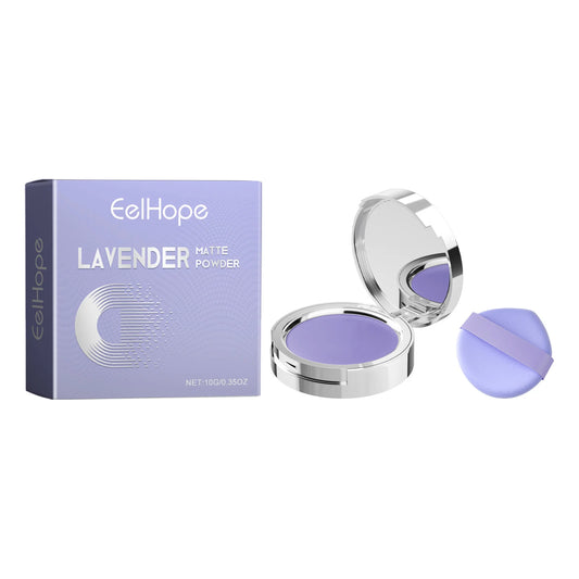 Lavender Matte Setting Powder Color Correcting Purple Pressed Powder Oil Control Brightening Face Finishing Powder No Flashback