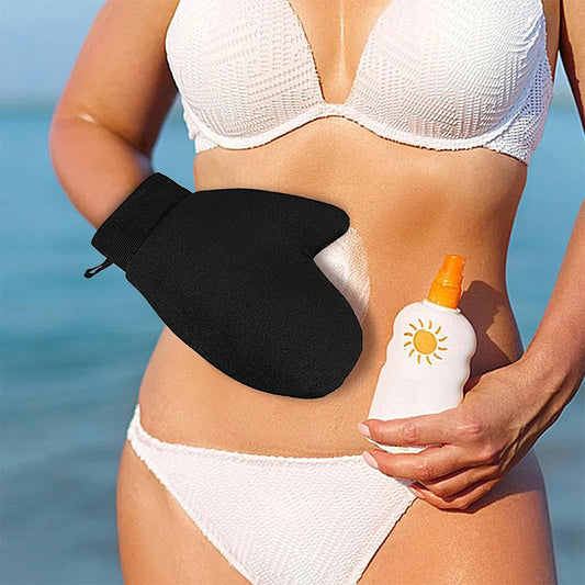 New Tan Mitt Body Lotion Glove Self Tanning Mitt Double Sided Prevents Sticky Hands Applicator Portable Quick Dry Flocking Glove