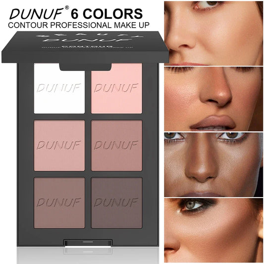 New Cream Highlighter Palette 6 Color Waterproof Face Makeup Long Lasting Blendable Non Greasy Cosmetics Contouring Professional