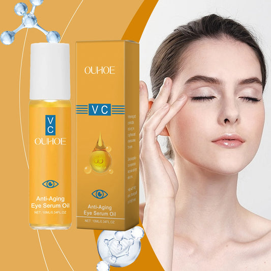 Anti Aging Eye Essence Oil Firming Brightening Reduce Wrinkle Fade Fine Lines Remove Puffiness Hydrating Smooth VC Eye Serum Oil