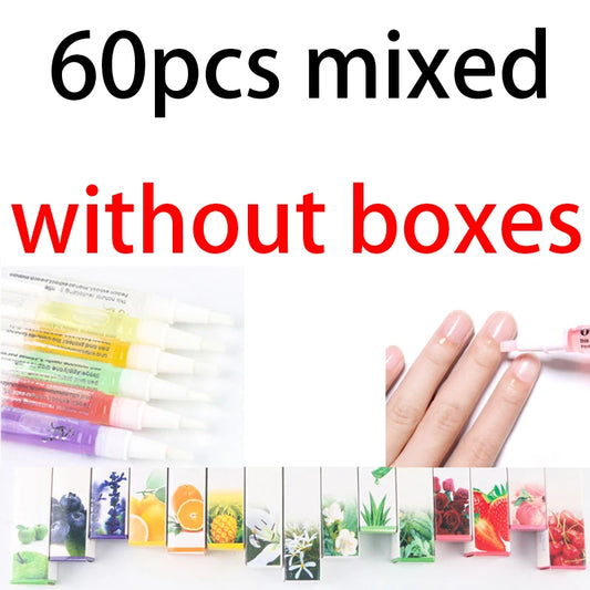 60pcs Cuticle Oil Nail Care Nutrition Oil Pen Nails Repair Hand Cuticle Manicure Treatment Nail Salon Gift For Girls