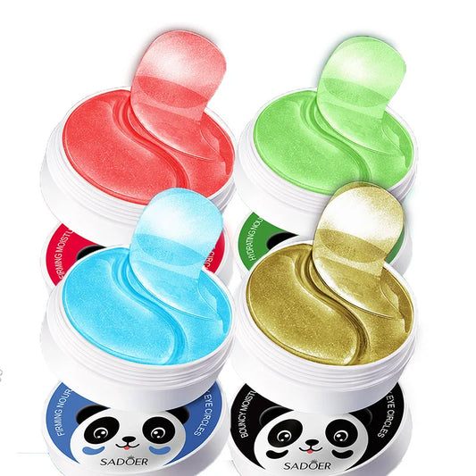 240pcs=120pairs Eye Patches Hyaluron Acid & Gold & Seaweed & Cucumber Hydrating Milk Moisturizing Crystal Collagen Gel Eye Mask