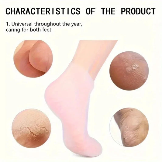 Elastic Silicone Moisturizing Foot Socks For Dry Cracked Feet Foot Care Socks Massage Moisturizing  2pcs/1 Pairs