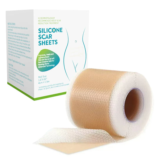 1 Roll = 4cm X 1.5m Silicone Scar Sheets Self-Adhesive Scar Cover Tape Reusable Skin Care Strips