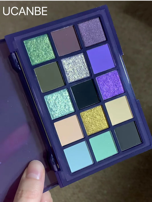 UCANBE 15 Shades Eyeshadow Palette Purple Chameleon Shimmer Glitter Matte Matellic Eye Shadow Makeup