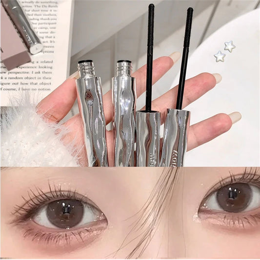 Silver Silk Fiber Matte Mascara Makeup Ultra-Fine Brush Lengthens Eyelashes Waterproof Fast Dry Eyelash Extension Mascara Makeup