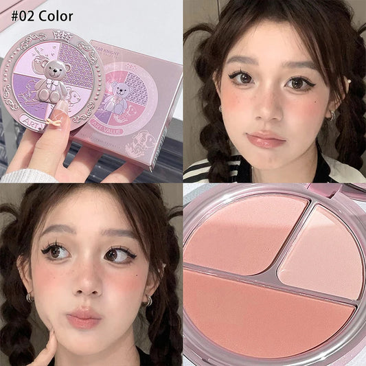 Matte Blusher Palette Natural Cheek Tint Rouge Pink Cream Blush Makeup Face Blusher Highlighter Contour Brighten Cosmetics