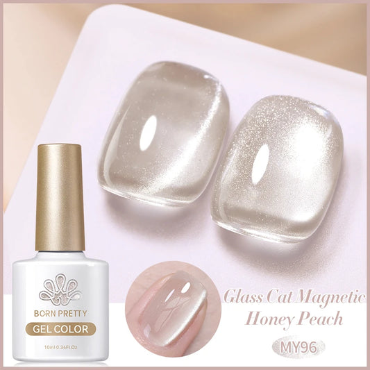 BORN PRETTY 10ml Gold Cat Magnetic Gel Ultra Shine Silver Gold Glitter Winter Jelly Color Soak Off UV LED Gel Nail Art Varnish