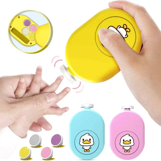 1/2set Newborn Baby Nail Trimmer Kids Nail Polisher Tool Electric Manicure Pedicure Nail Clippers File With 4 Replacement Pads