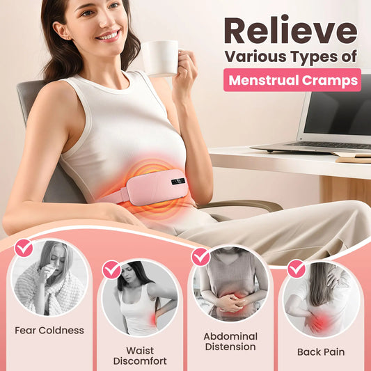 Local Stock Women Menstrual Heating Pads Effective Hot Compress Period Relief Belt Rechargeable Heated Waist Massager Gifts