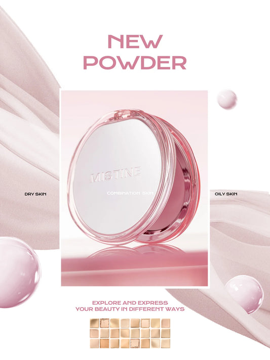 Mistine Shine Control Pressed Powder with Brightening Effect Setting Powder Makeup for All Skin Types 9g
