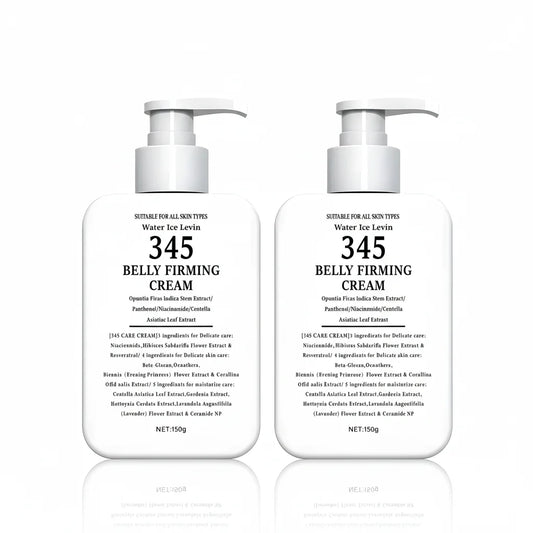 345 Belly Firming Cream Opuntia Stem Extract. Niacinamide Panthenol. Targets Crepey Skin. Tightens Firms. All Skin Types. 150g.