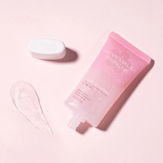 Laikou Sakura Exfoliating Gel Face Body Scrub Deep Cleansing Pores Hydrating Peel Gentle Skin Care Washable Exfoliator 60g
