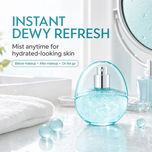 Korean PDRN Glow Facial Serum Spray,Hydrating Hyaluronic Acid Serum Dewy Glass Finish Essence Mist Plumping & Firming Care