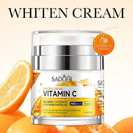 SADOER Vitamin C Anti Wrinkles Face Cream Firming Moisturizing Brightening Facial Day Creams Beauty Skin Care