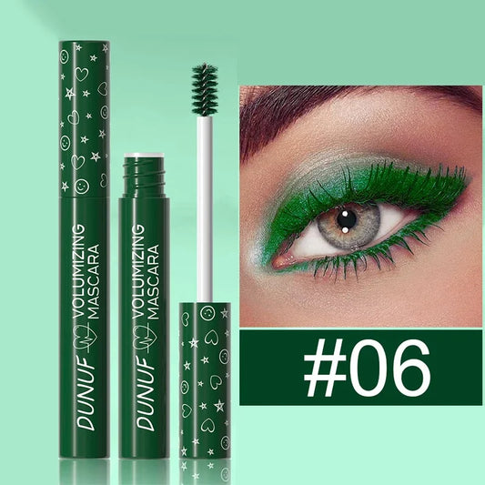 Colorful Curling Mascara Stage Makeup Waterproof Green Mascara Cream Blue Purple Curling Lengthen Quick Dry Eyelashes Extension