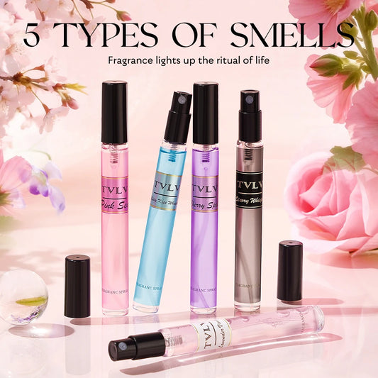 Alcohol-Free Women's Fragrance Gift Set 5Pcs Long-Lasting Fresh Scent Body Spray